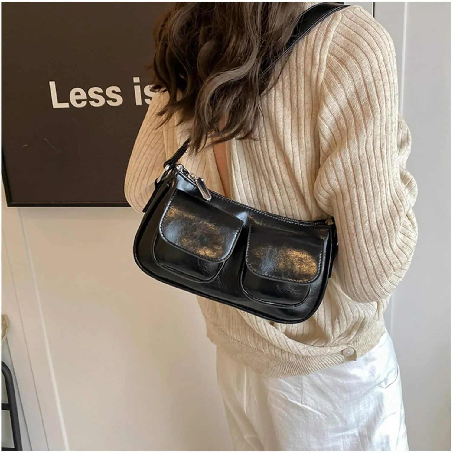 Aesthetic Y2K Handbag Purse, Vintage Buckle Purse