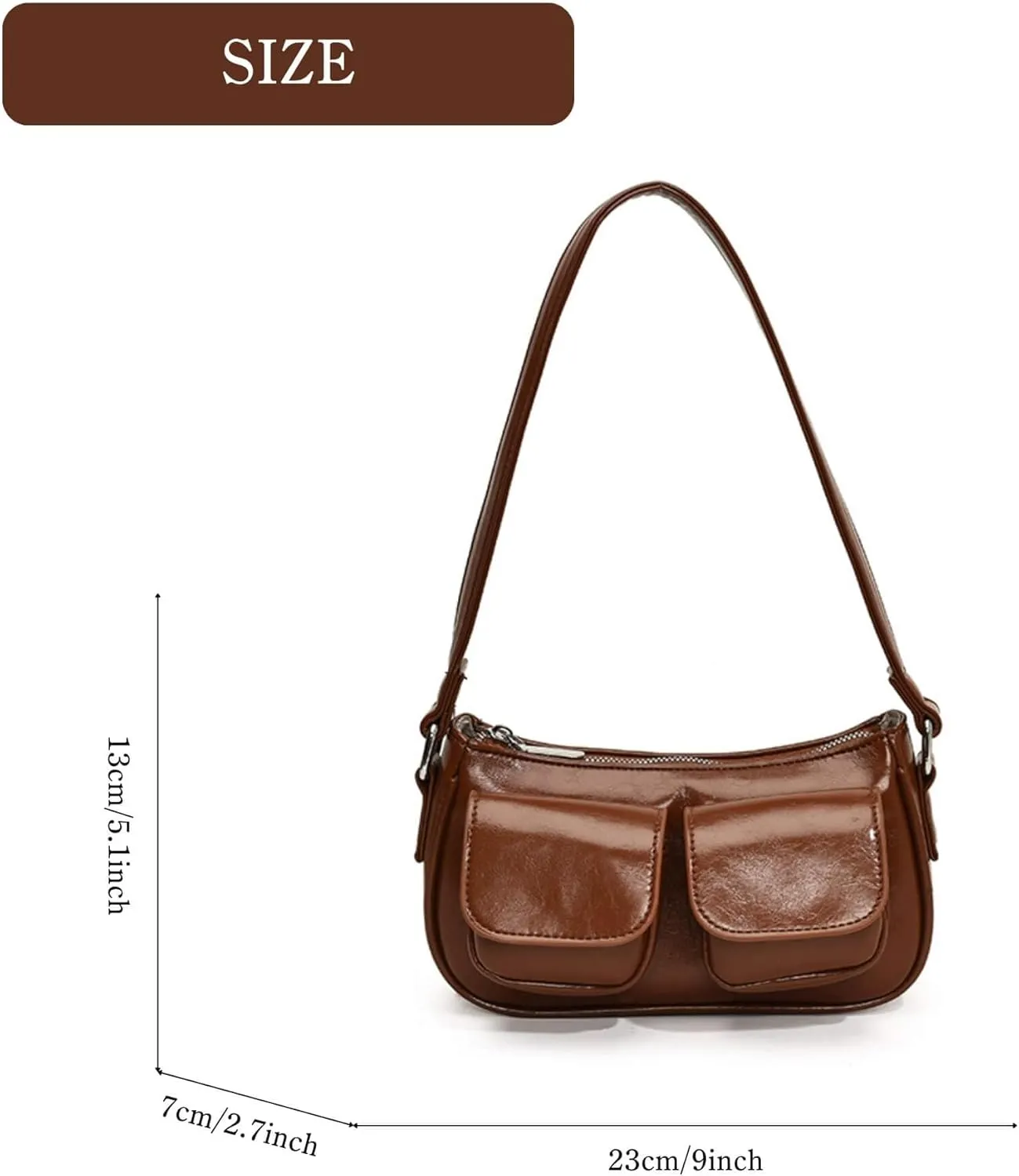 Aesthetic Y2K Handbag Purse, Vintage Buckle Purse