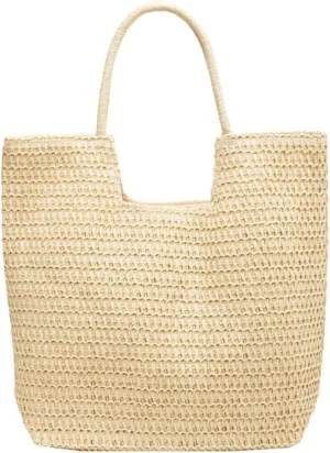 Afashor Shoulder Bags for Women Beach Chic Tote Bag Leisure Vacation Hobo Bag with Zipper Closure