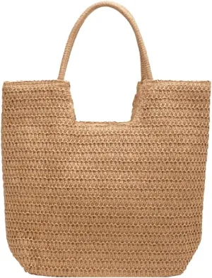 Afashor Shoulder Bags for Women Beach Chic Tote Bag Leisure Vacation Hobo Bag with Zipper Closure