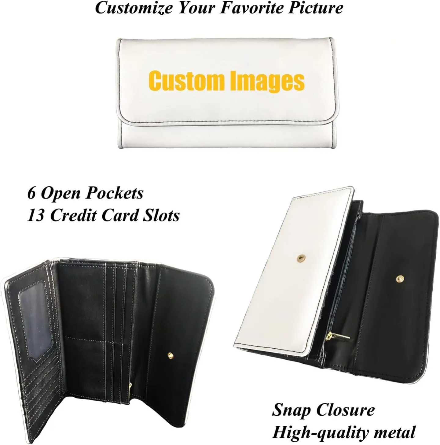 AFPANQZ 3D Cat Butterfly Long Clutch for Ladies Girls Large Luxury Women's RFID Blocking Tri-fold Leather Wallet Women's Leather Purse Large Capacity PU Purses with Zipper