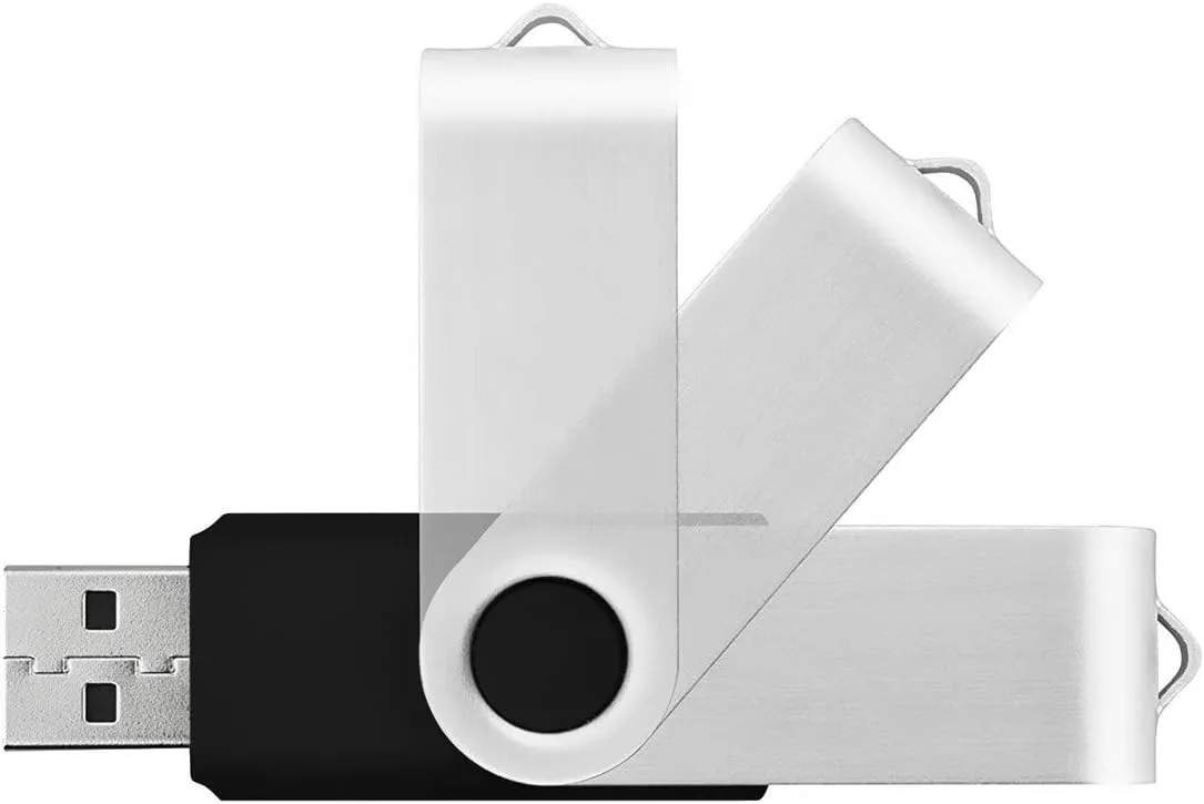 Aiibe 4GB Flash Drive Bulk 4GB USB Flash Drive Thumb Drives 10 Pack USB 2.0 Memory Stick Jump Drive Zip Drives Swivel Keychain Design (4GB, Black)