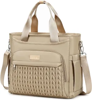 AIJIEKE Insulated Lunch Bag for Men Women, Lunch Box, Lunch Tote for Work, Large Leak Proof Cooler Bag with Removable Strap, Reusable Adult Lunchbag, Picnic, Office, Beach (Brown Taupe)