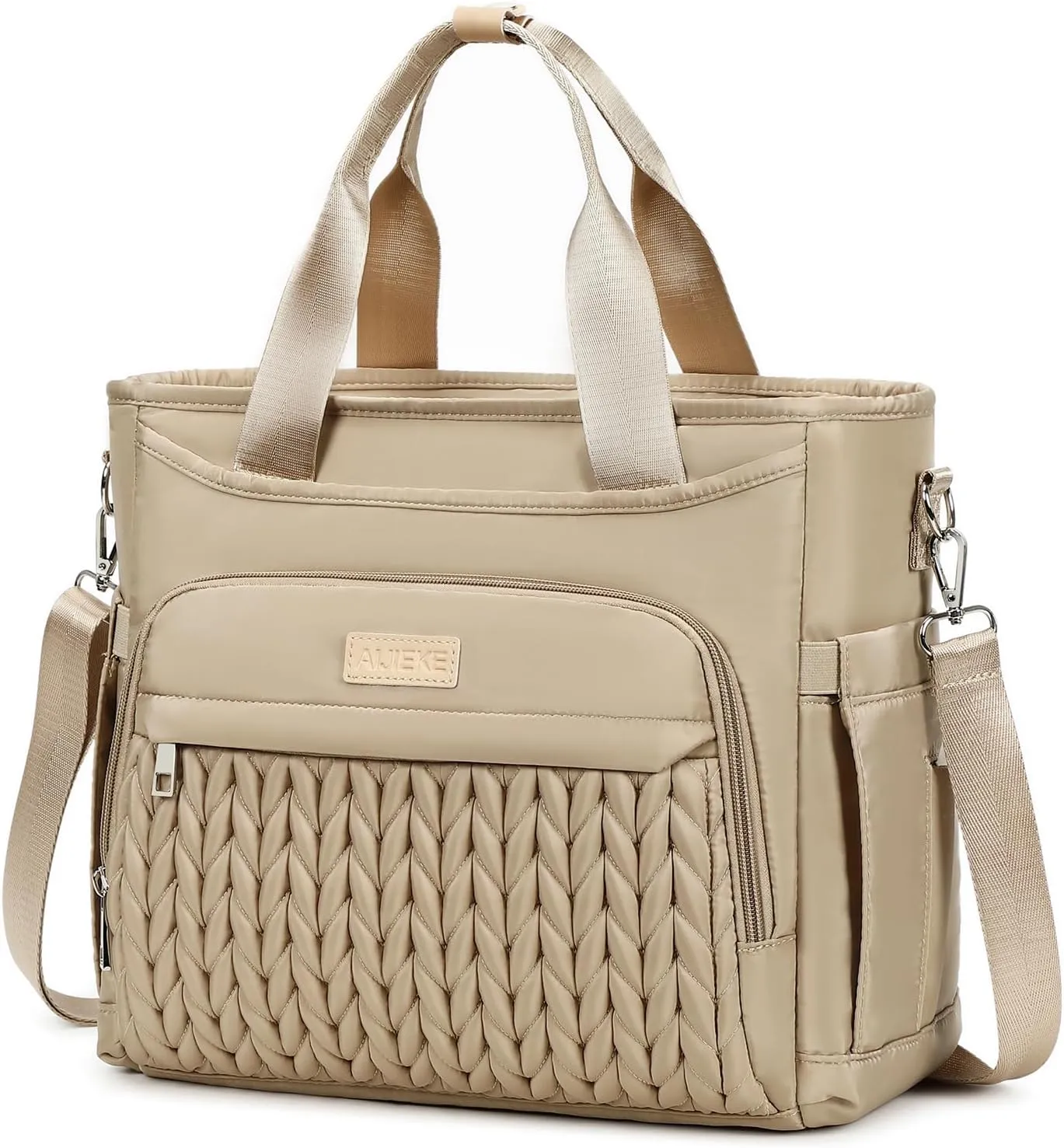 AIJIEKE Insulated Lunch Bag for Men Women, Lunch Box, Lunch Tote for Work, Large Leak Proof Cooler Bag with Removable Strap, Reusable Adult Lunchbag, Picnic, Office, Beach (Brown Taupe)