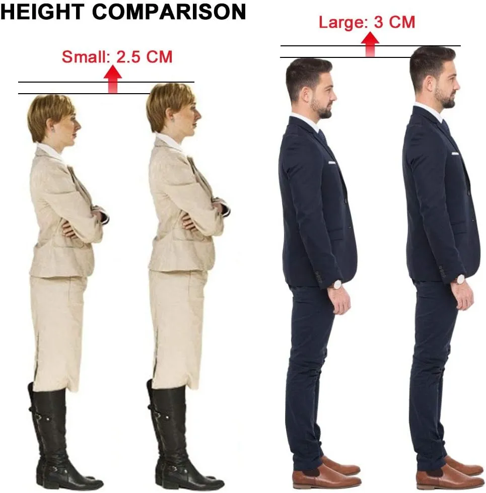 Ailaka Height Increase Insoles (Can be Worn in Socks), Arch Support Half Inserts Shock Absorption Heel Lifts Cushion Pads for Men & Women (Small)