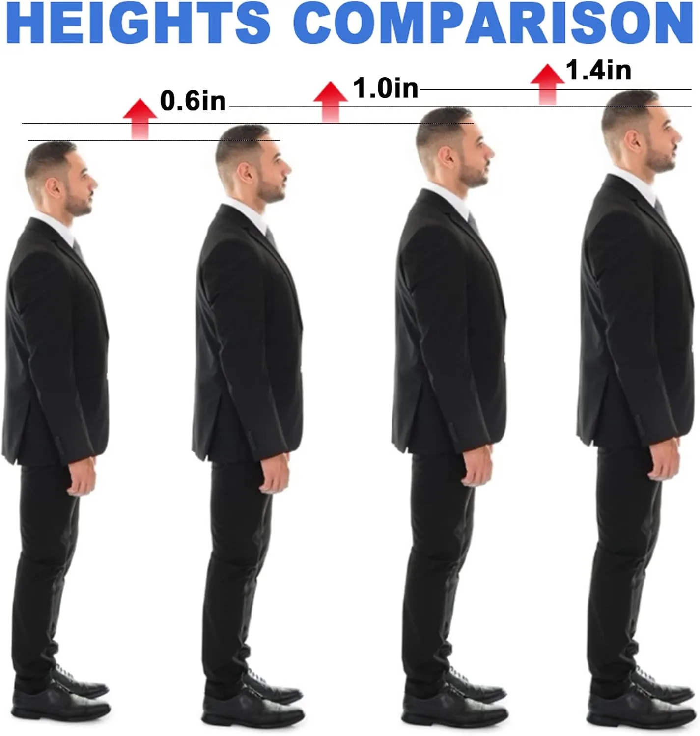 Ailaka Height Increase Insoles for Men Women - 1 Pair PU Shoes Lifts Elastic Shock Absorbing Sports Shoe Insoles Height Increase, Heel Lifts for Men Women Shoes Inserts