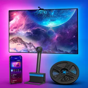 Ailofy Smart TV LED Backlight with Camera for 75-85 inch Screens, 16.4ft LED Strip Lights Sync to Screen& Music, Color Changing Lights for TV Work with Alexa & Google Assistant, App Control