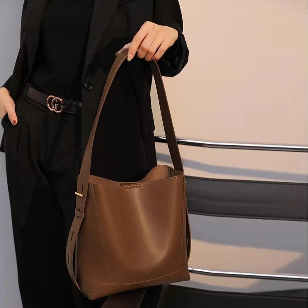 Aipjoy Bucket Bags For Women,Bucket Purses,Vegan Leather Shoulder Tote Bag Handbag With Adjustable Strap
