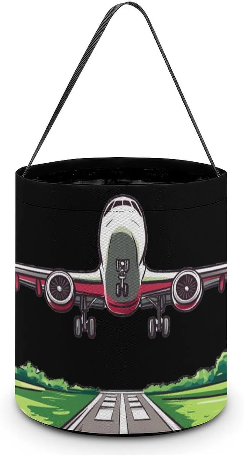 Airplane Aviation Aviator Flight Pilot Halloween Candy Bag Candy Tote Bucket Gift Bags Party Supplies for Women Men
