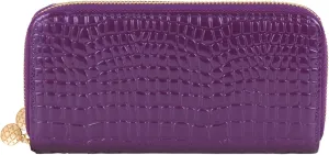Aisi Women Patent Leather Clutch Wallet Phone Card Holder Organizer Ladies Purse