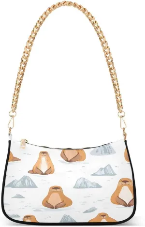 ALAZA Walru Cartoon White Women's Handbags Tote Crossbody Bag Purse Ladies Shoulder Bag Hobo Handbag