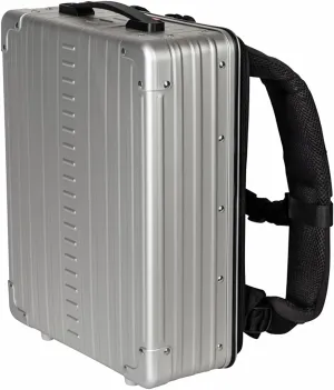 Aleon 16" Hybrid Aluminum Backpack for Men & Women | Fits 13" Laptop | Hard Shell for Business Travel | Tech, Executive, Gaming, Photographer Backpack (Silver)