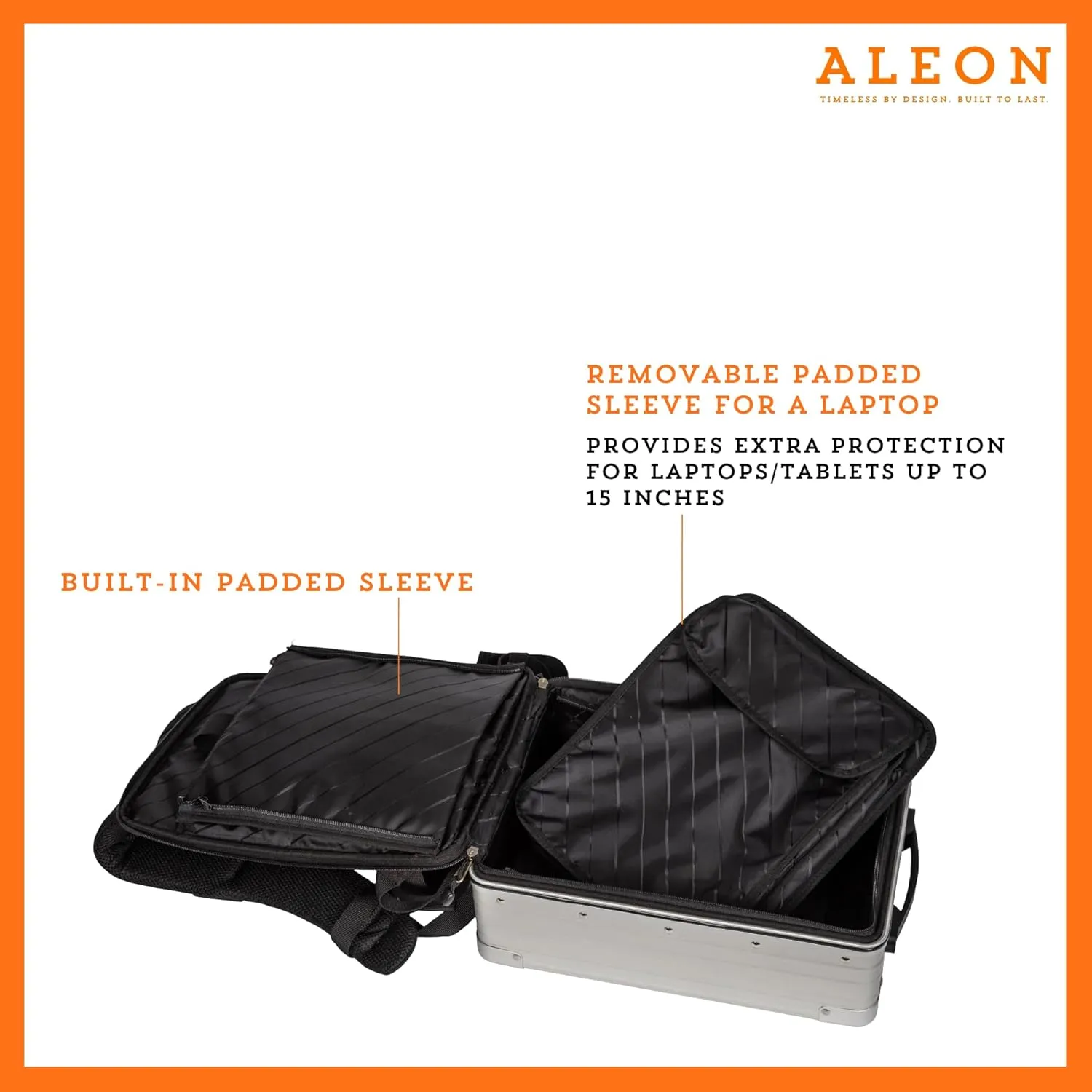 Aleon 16" Hybrid Aluminum Backpack for Men & Women | Fits 13" Laptop | Hard Shell for Business Travel | Tech, Executive, Gaming, Photographer Backpack (Silver)