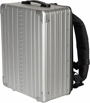 Aleon 17" Hybrid Aluminum Backpack for Men & Women | Fits 15" Laptop | Hard Shell Bag for Business Travel | Tech, Executive, Gaming, Photographer Backpack (Silver)