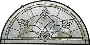 All Clear Stained Glass Beveled Hanging Window Panel 34" W x 18" H