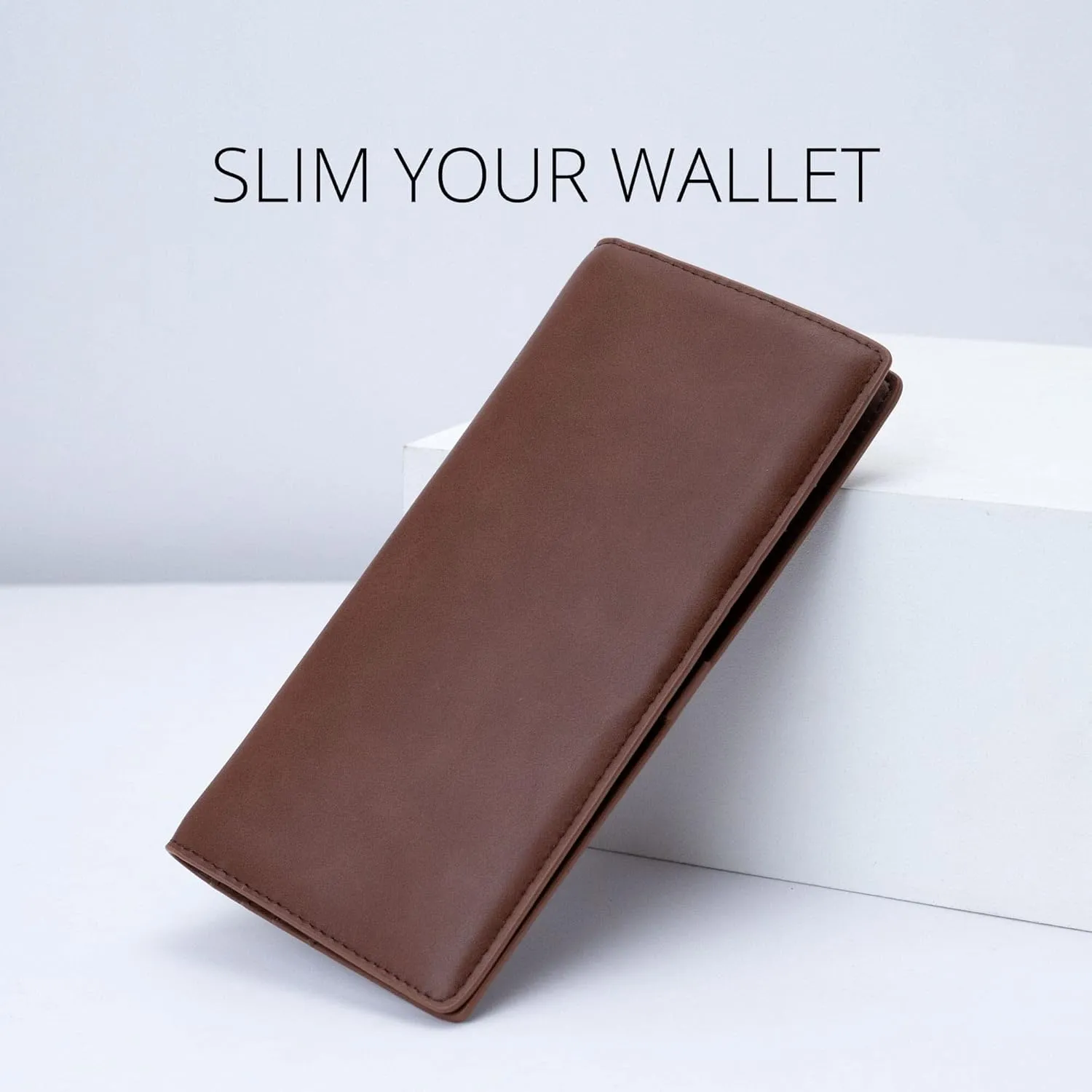 Alldaily Ultra Slim Thin Women Wallet RFID Blocking Credit Card Holder Bifold Long Ladies Billfold (Coffee)