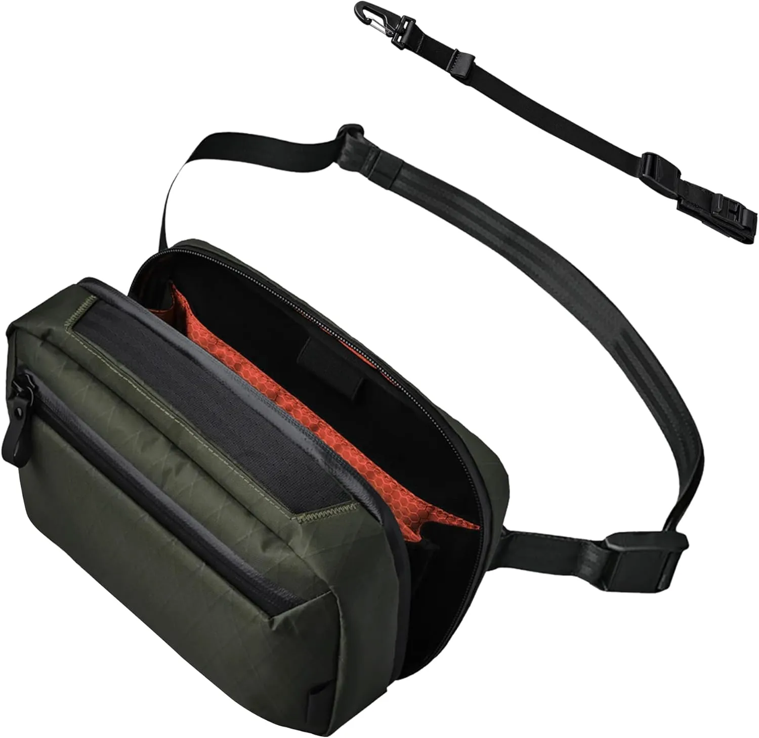 ALPAKA Elements Tech Case Max Dark Green & Magnetic Stabilizer Strap - Accessory for Crossbody Bag - Quick Release