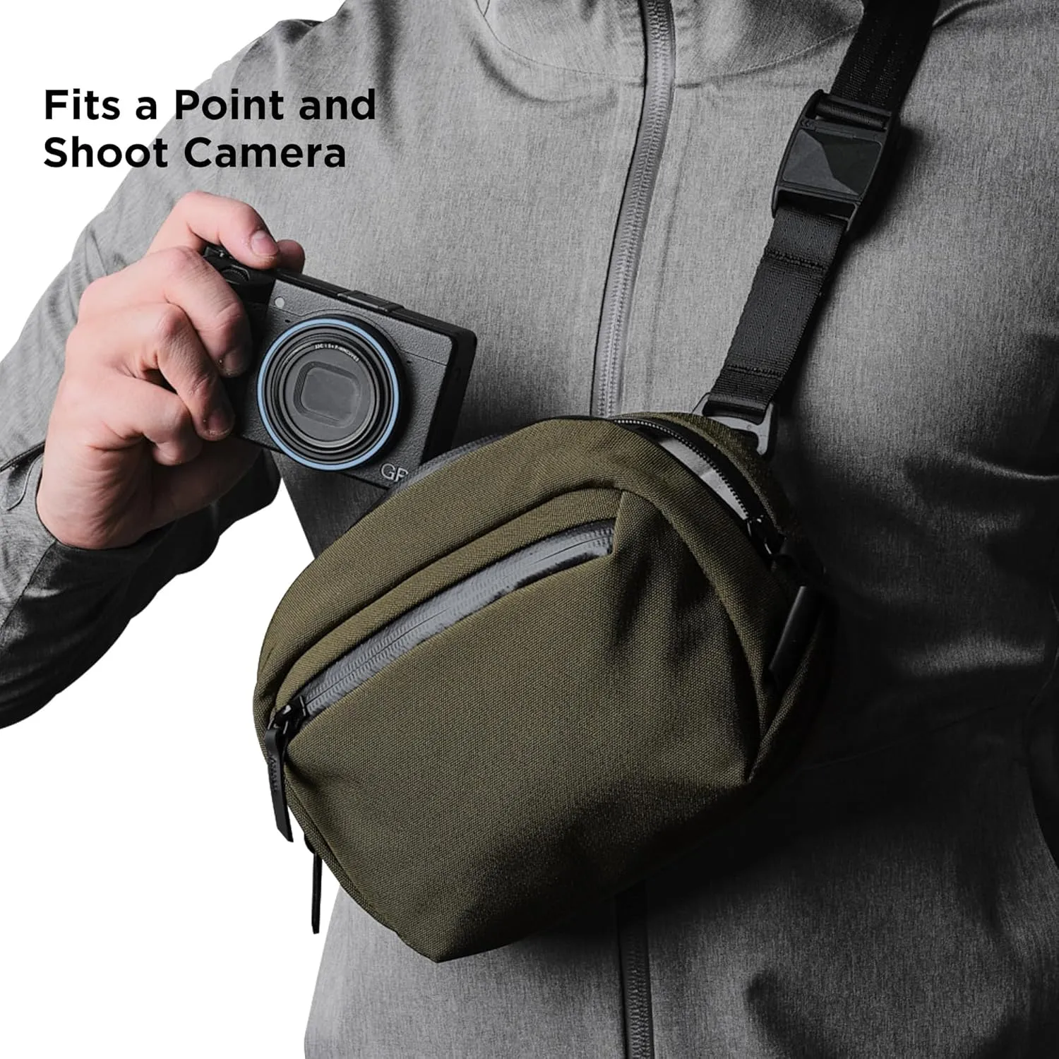 ALPAKA Go Sling Nano - 1.6L Sling Bag for Men,Mini Crossbody Bag with Weatherproof Fabric, Quick Release Magnetic Buckle