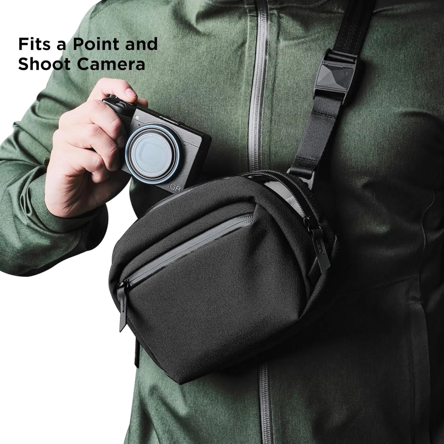 ALPAKA Go Sling Nano - 1.6L Sling Bag for Men,Mini Crossbody Bag with Weatherproof Fabric, Quick Release Magnetic Buckle