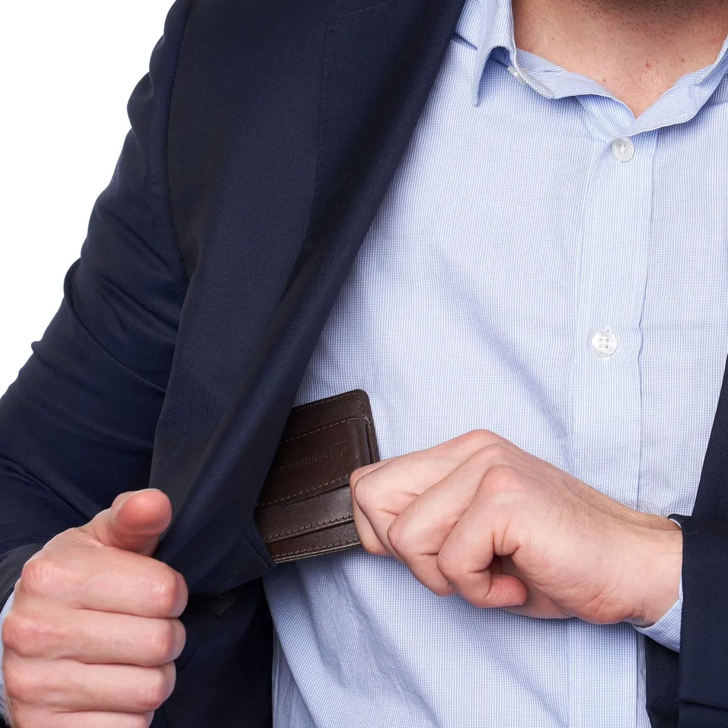 Alpine Swiss RFID Dermot Money Clip Front Pocket Wallet For Men Leather Comes in a Gift Box