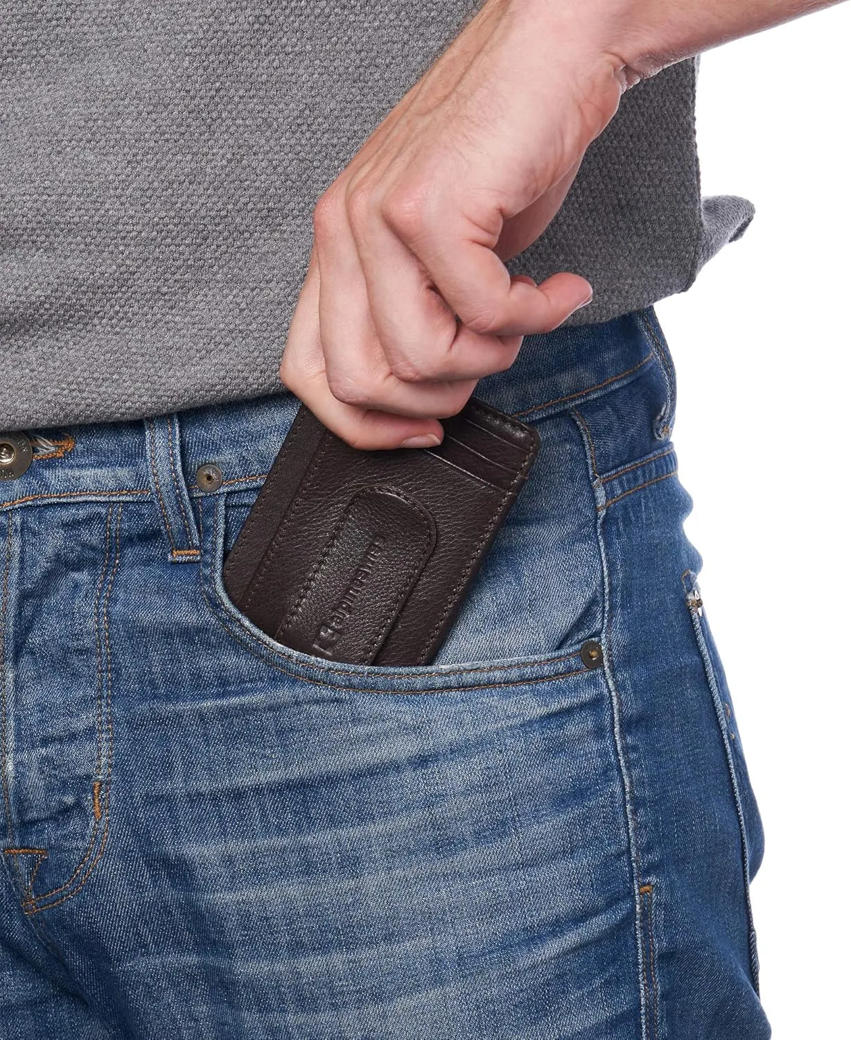 Alpine Swiss RFID Dermot Money Clip Front Pocket Wallet For Men Leather Comes in a Gift Box