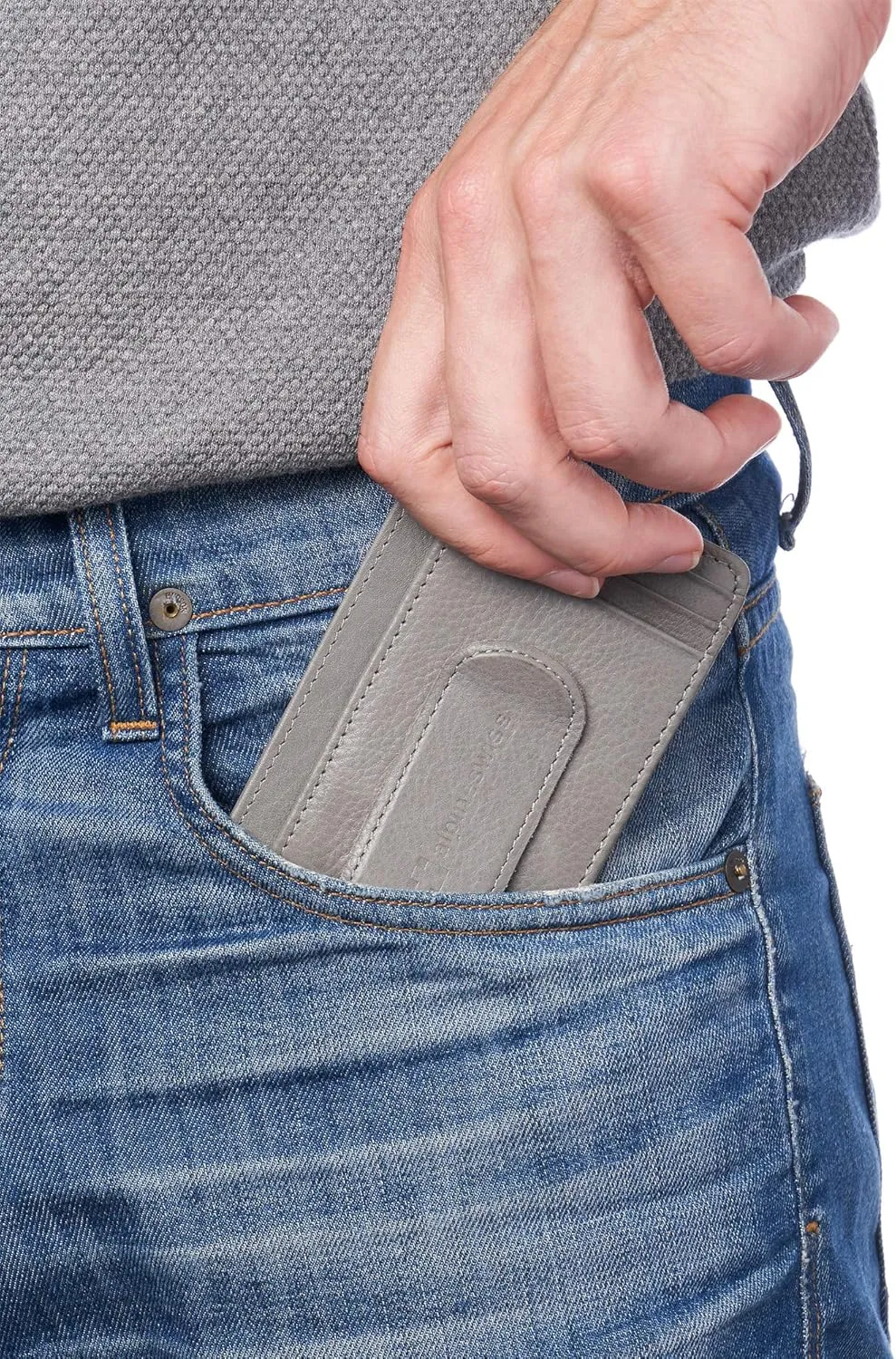 Alpine Swiss RFID Dermot Money Clip Front Pocket Wallet For Men Leather Comes in a Gift Box