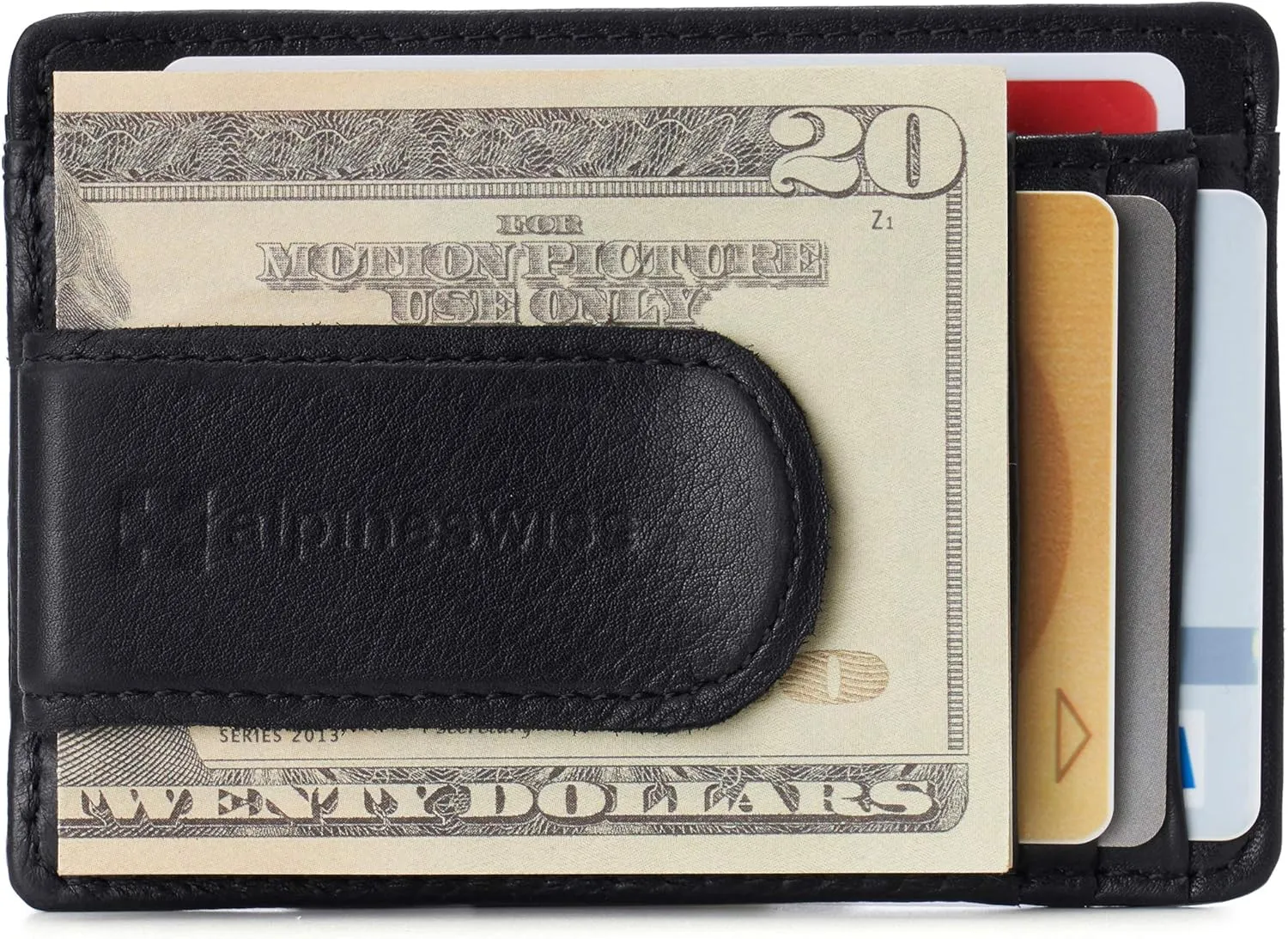 Alpine Swiss RFID Dermot Money Clip Front Pocket Wallet For Men Leather Comes in a Gift Box
