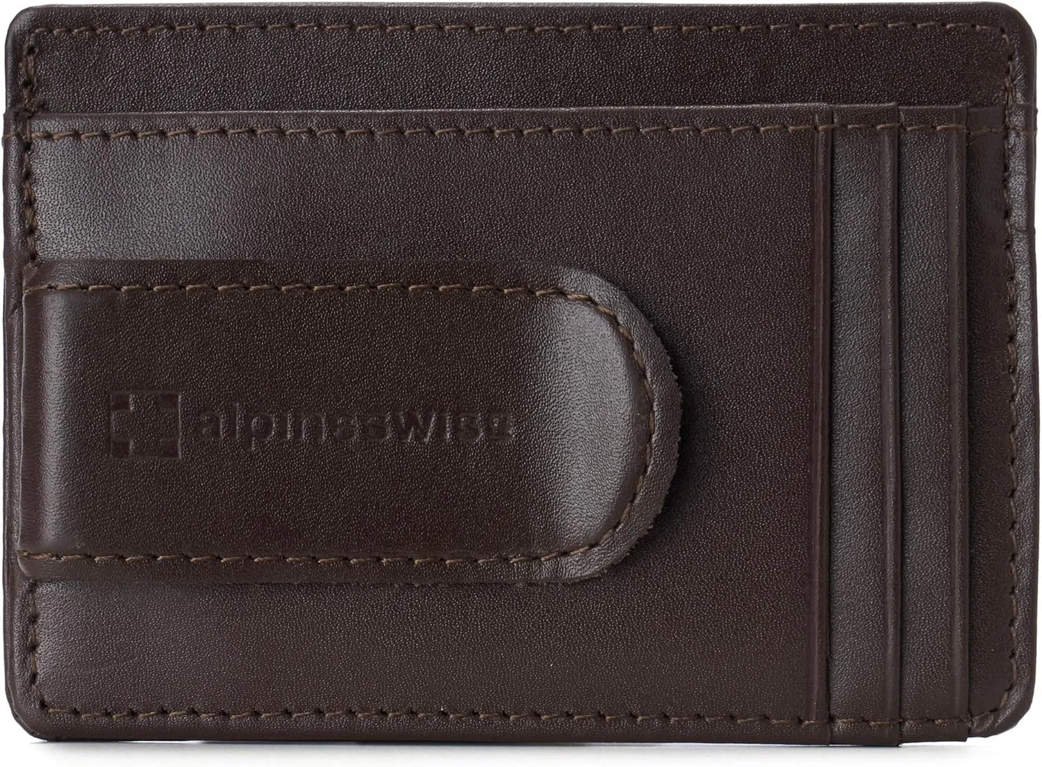 Alpine Swiss RFID Dermot Money Clip Front Pocket Wallet For Men Leather Comes in a Gift Box