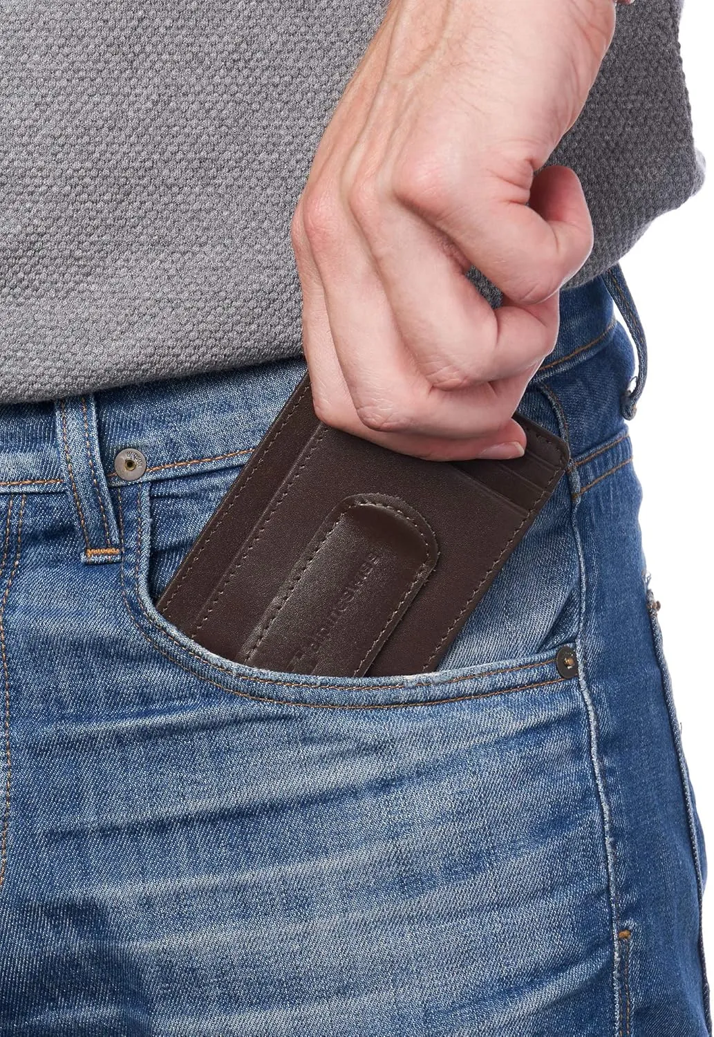 Alpine Swiss RFID Dermot Money Clip Front Pocket Wallet For Men Leather Comes in a Gift Box
