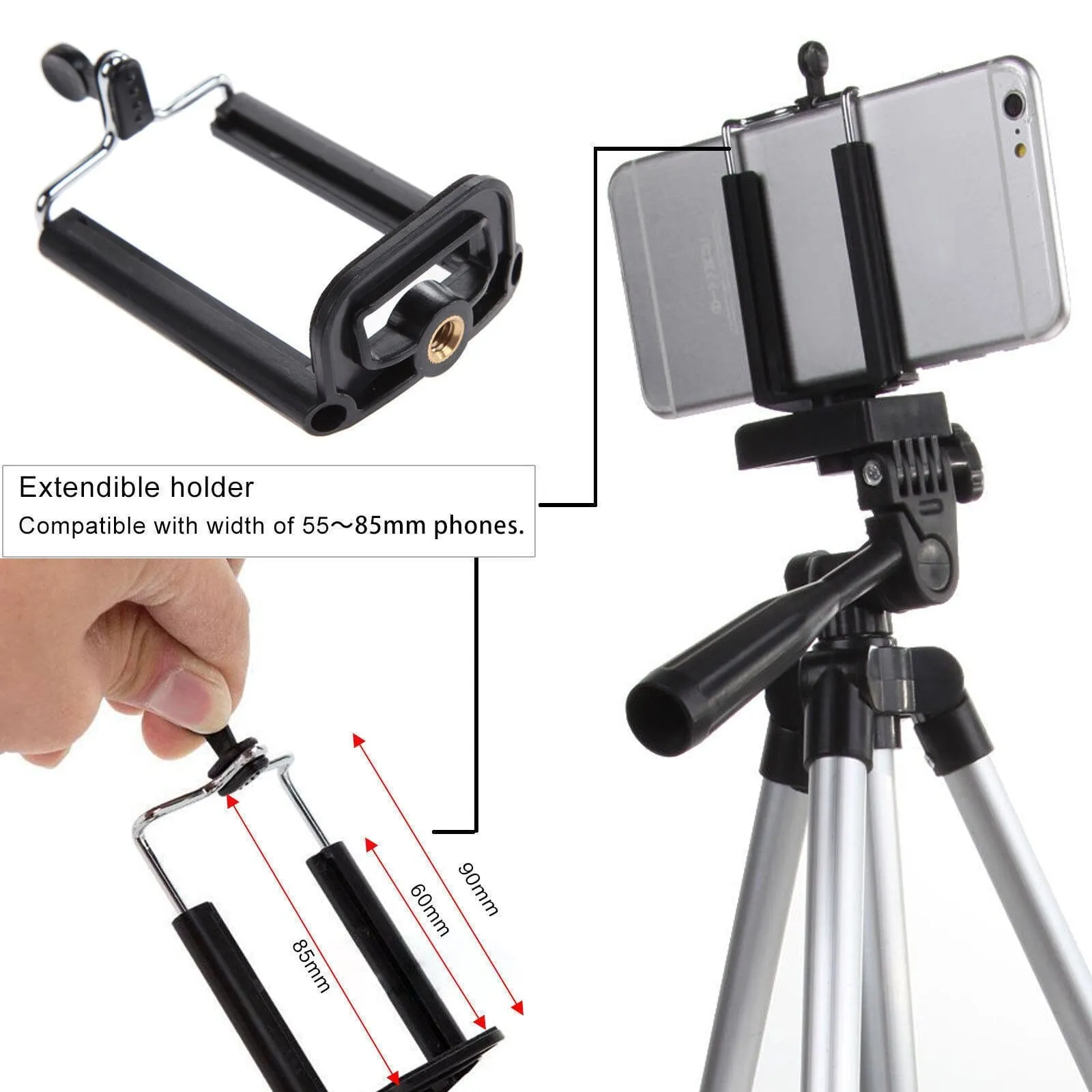 Aluminium Tripod Stand Adjustable Portable 4.5 Feet