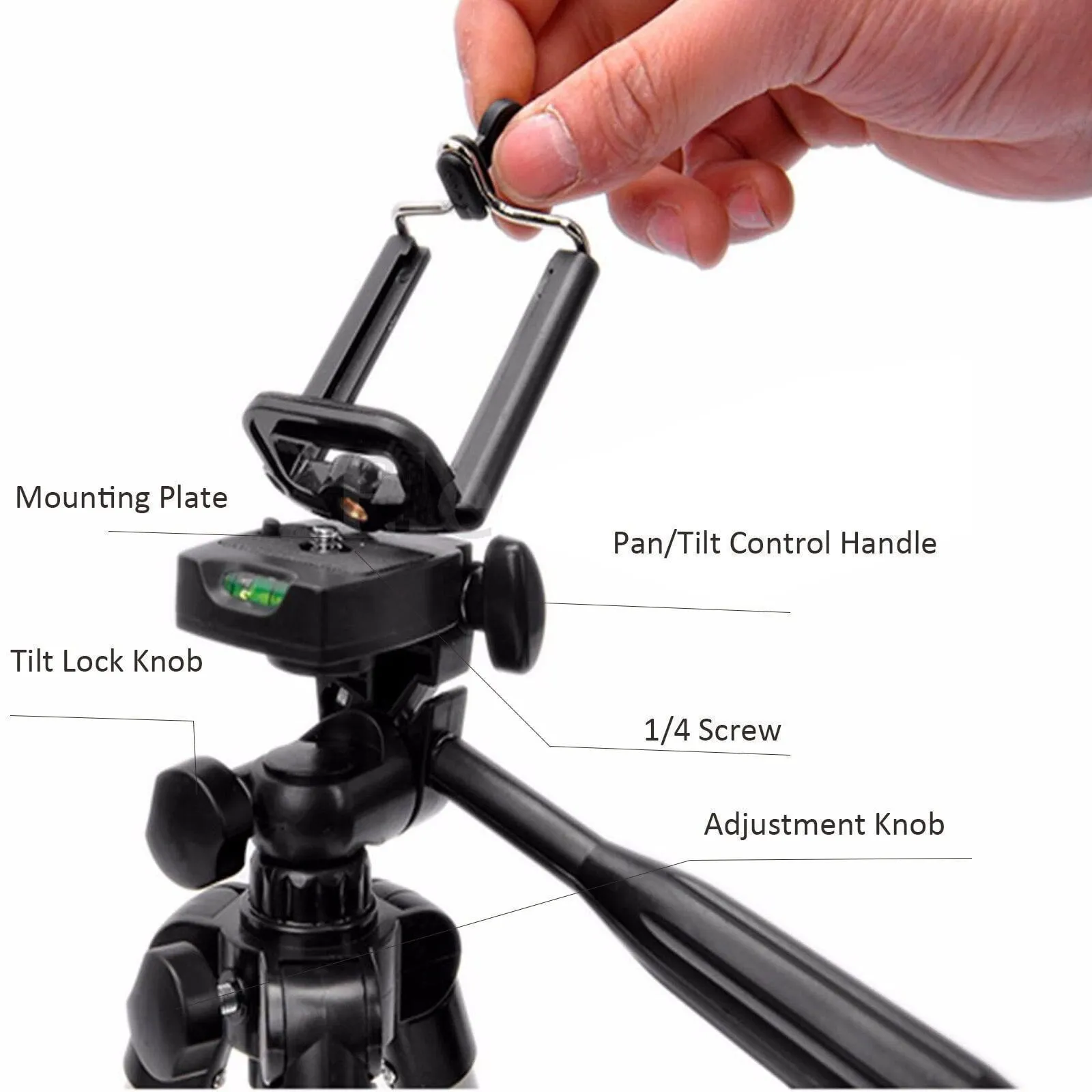 Aluminium Tripod Stand Adjustable Portable 4.5 Feet