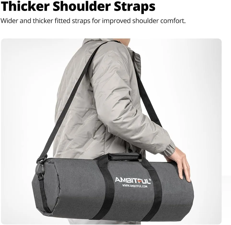 AMBITFUL Widened Version Tripod Carrying Case Bag 21/25/31/39/43/47/51/55/ for Light Stands,Boom Stand,Umbrella and Tripod Photography Accessories (25.59in(65cm)*Φ7.08in(18cm))