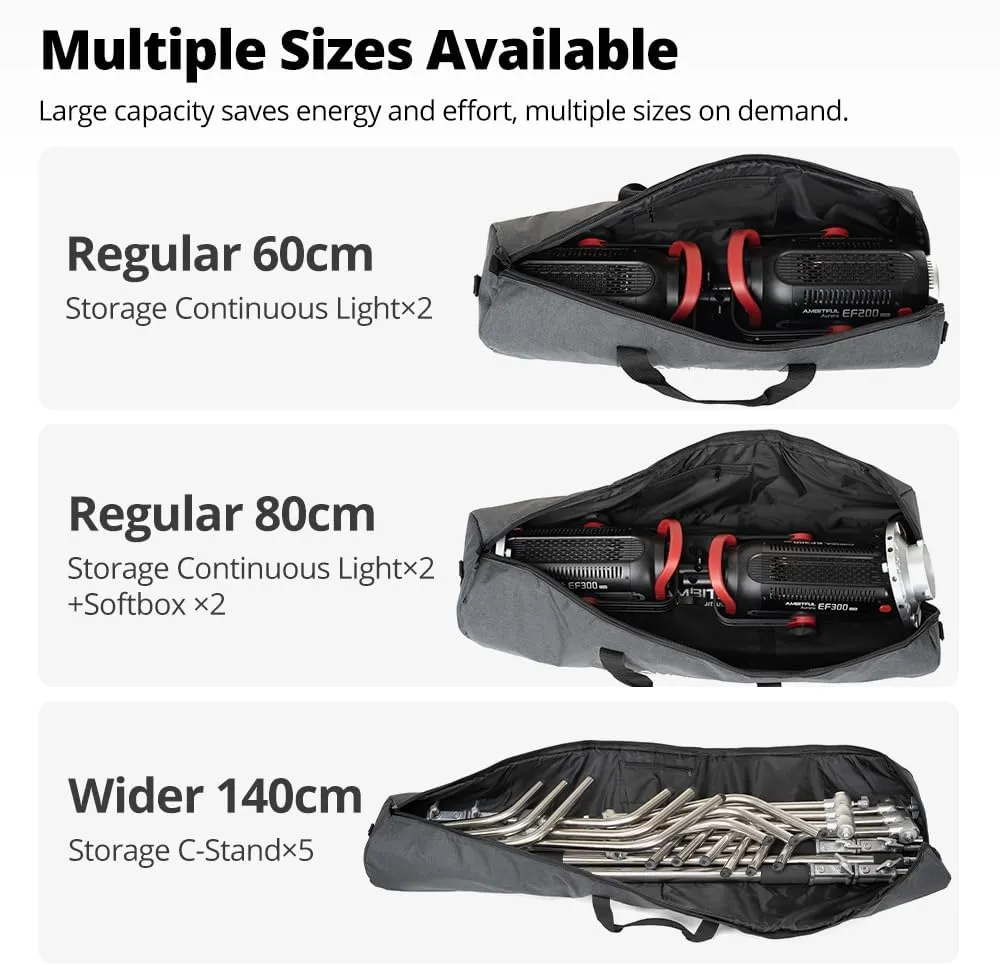 AMBITFUL Widened Version Tripod Carrying Case Bag 21/25/31/39/43/47/51/55/ for Light Stands,Boom Stand,Umbrella and Tripod Photography Accessories(43.3in(110cm)*Φ8.66in(22cm))
