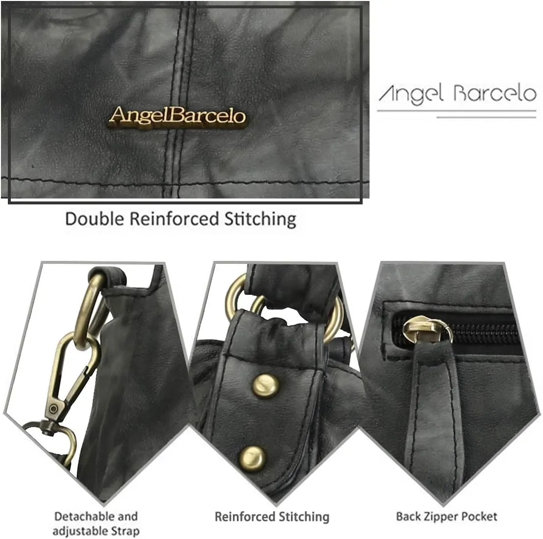 Angel Barcelo Roomy Fashion Hobo Womens Handbags Ladies Purse Satchel Shoulder Bags Tote Washed Leather Bag