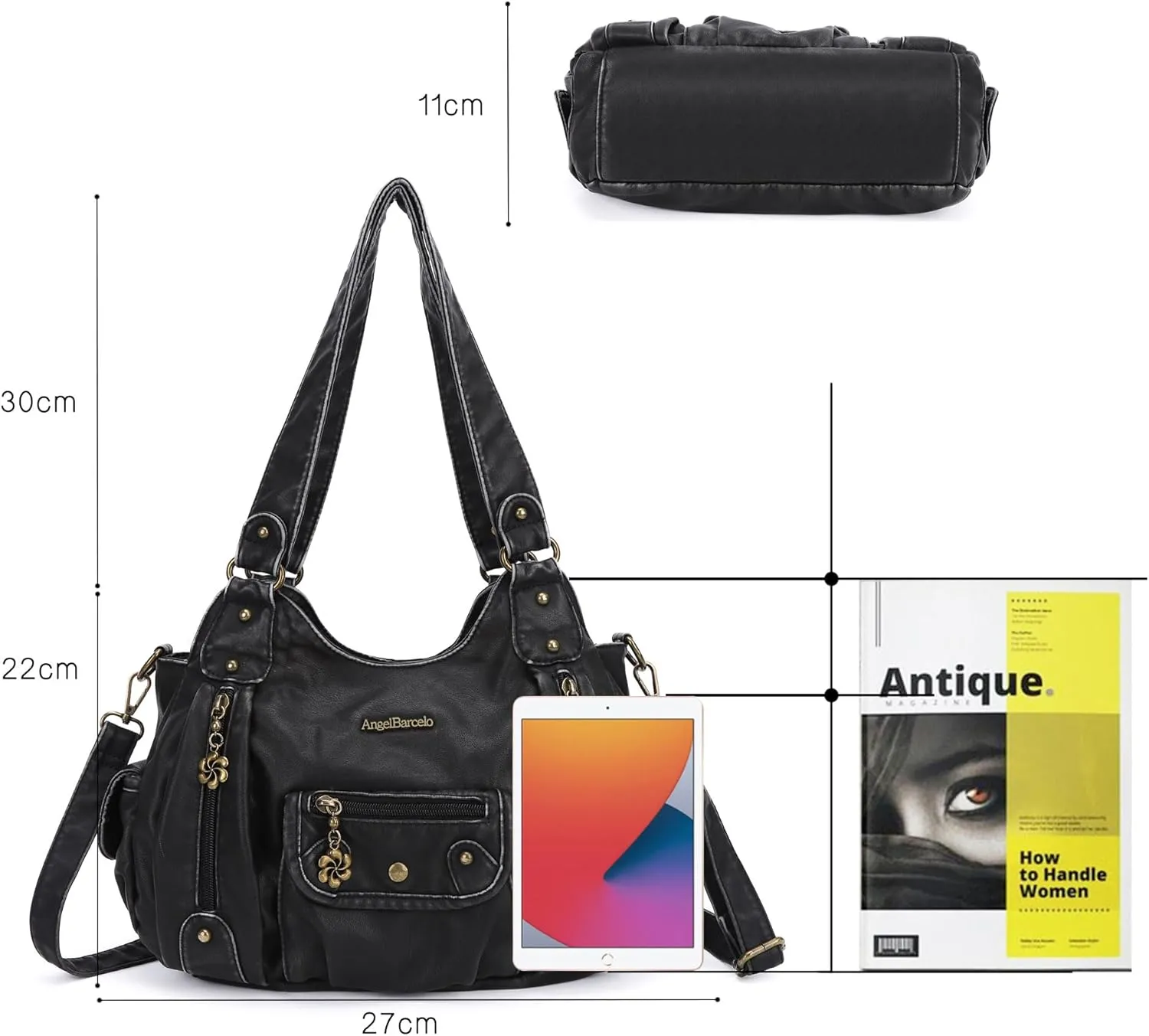 Angel Barcelo Womens Purses and Handbags PU Leather Shoulder Bag Fashion Hobo Bags for Girls