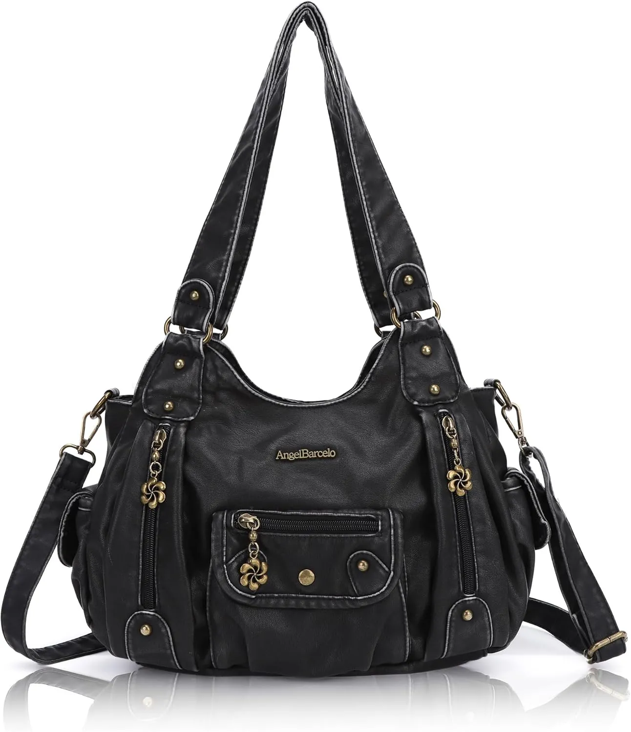 Angel Barcelo Womens Purses and Handbags PU Leather Shoulder Bag Fashion Hobo Bags for Girls
