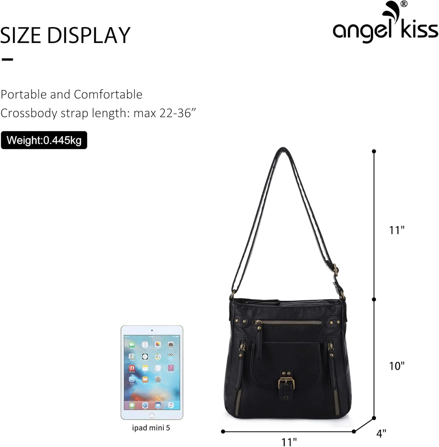 Angel Kiss Crossbody Bags Shoulder Bags and Handbags for Women Multi Pocket Daily Soft Hobo Purses Medium Size