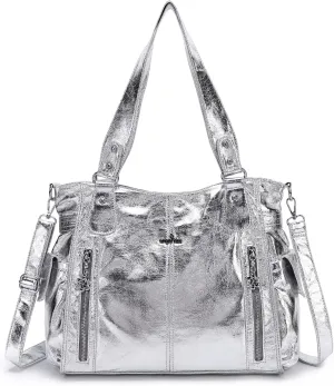 Angel Kiss Handbags for Womens Top-Handle Hobo Purse Roomy Casual Shoulder Bags PU Tote Satchel Purse for Women