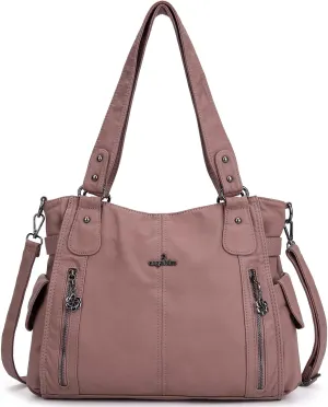 Angel Kiss Handbags for Womens Top-Handle Hobo Purse Roomy Casual Shoulder Bags PU Tote Satchel Purse for Women