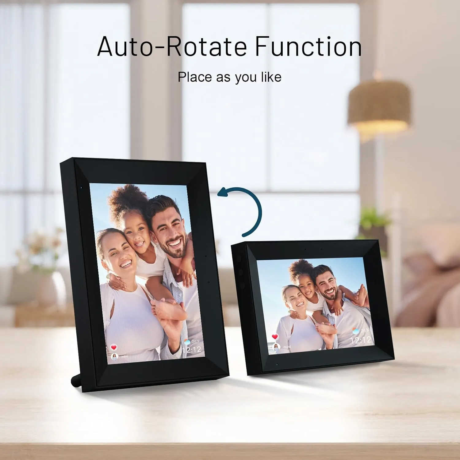 Anna Bella Digital Picture Frame 10.1 Inch IPS HD Touch Screen WiFi Smart Digital Photo Frame with 32GB Storage, Auto-Rotate, Easy Setup to Share Photos or Videos Remotely via AiMOR APP Black