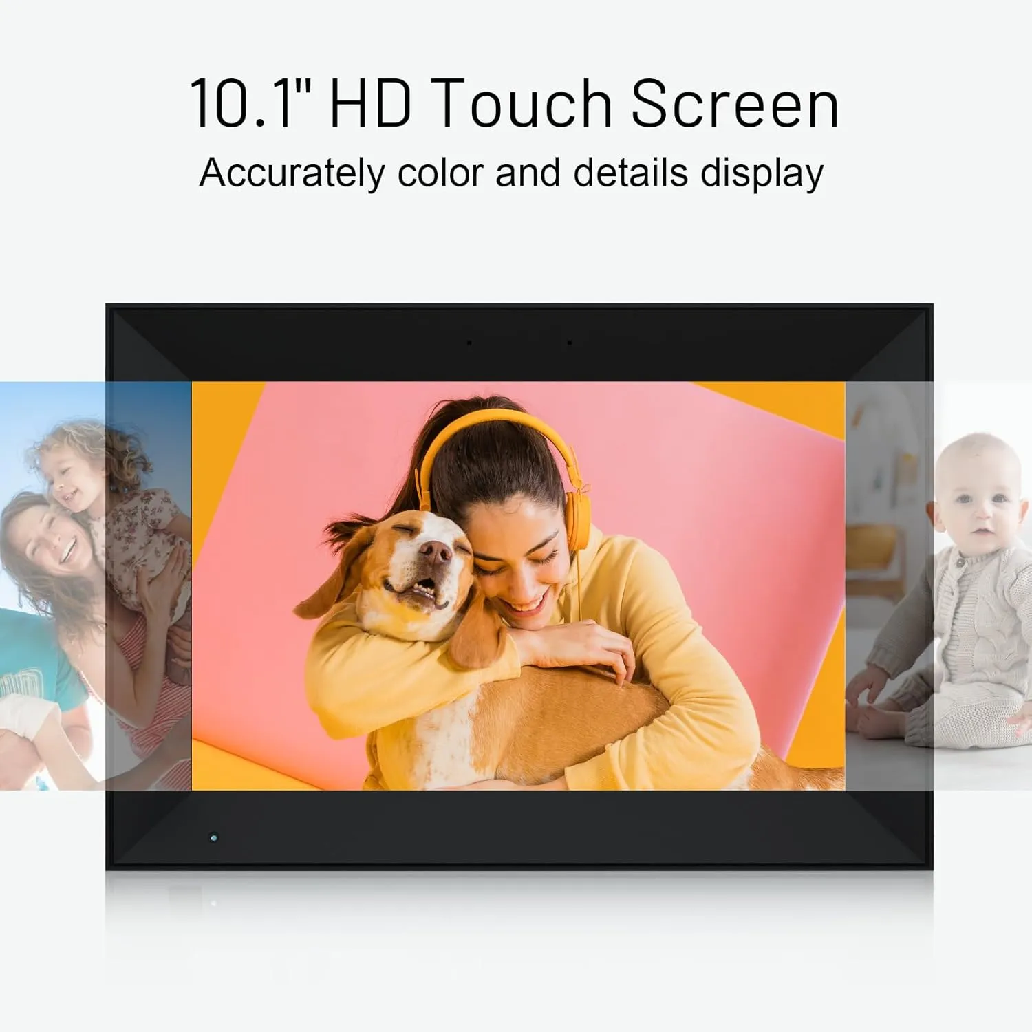 Anna Bella Digital Picture Frame 10.1 Inch IPS HD Touch Screen WiFi Smart Digital Photo Frame with 32GB Storage, Auto-Rotate, Easy Setup to Share Photos or Videos Remotely via AiMOR APP Black