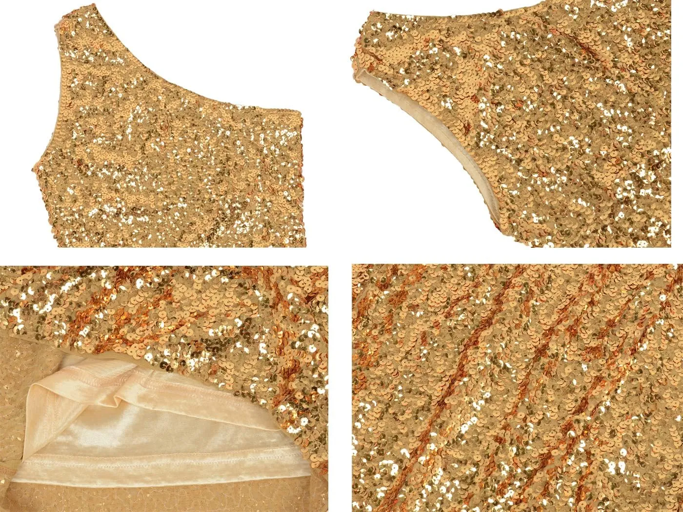 Anna-Kaci Women's One Shoulder Sparkle Sequin Stretchy Cocktail Club Mini Dress