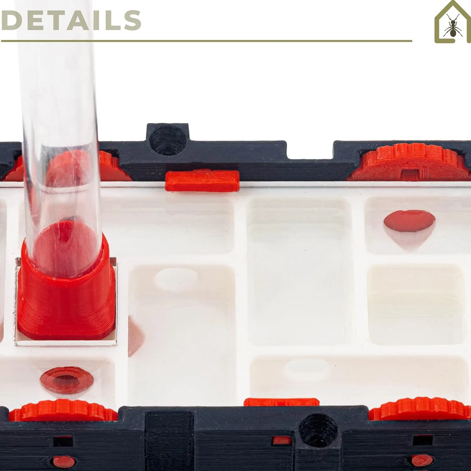 Anthouse.ES - Modular 3D Ant Farms - QBIK Duo Model - Expandable Terrarium for Medium Ants - 3D Ant Farm with Foraging Room - 6.78x12.78x5 cm