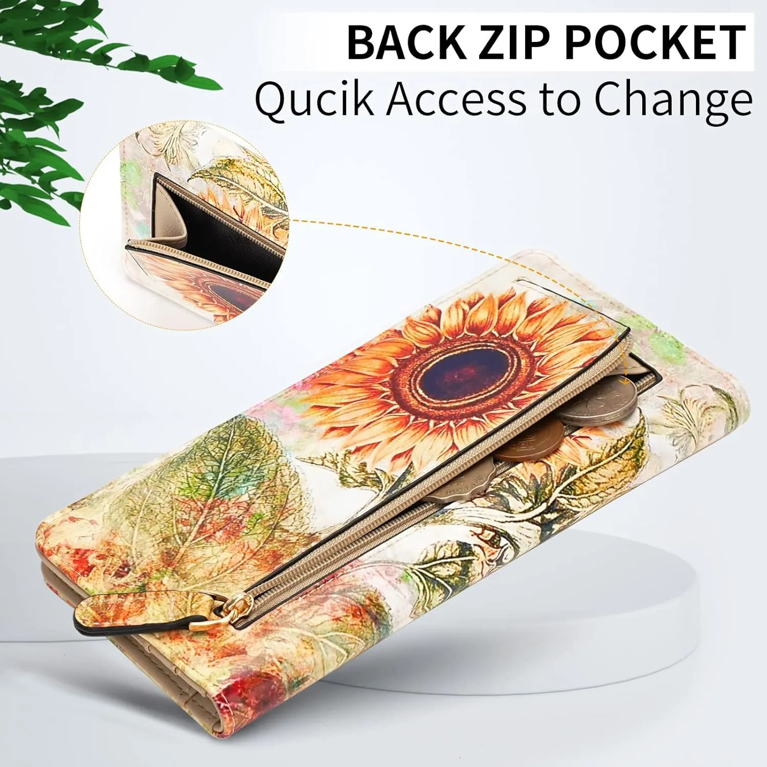 APHISON Wallet Women Ultra Slim Thin Leather Womens Wallet RFID Blocking Credit Card Holder Bifold Clutch Long Ladies Billfold