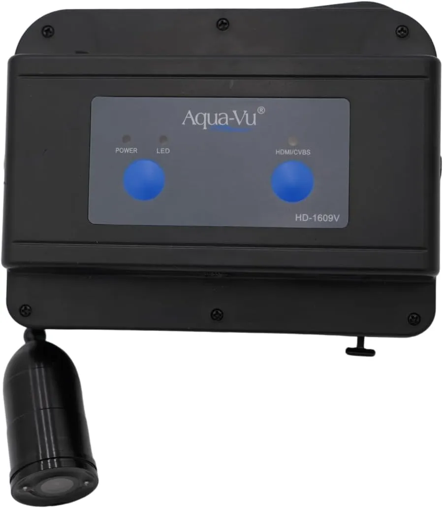 Aqua-Vu Micro Revolution HD Underwater Camera – HDMI & RCA Compatible Fish Finder for Garmin GPSMAP®, Lowrance® HDS Live, Humminbird Apex, and Forward Facing Sonar Systems with Video Input