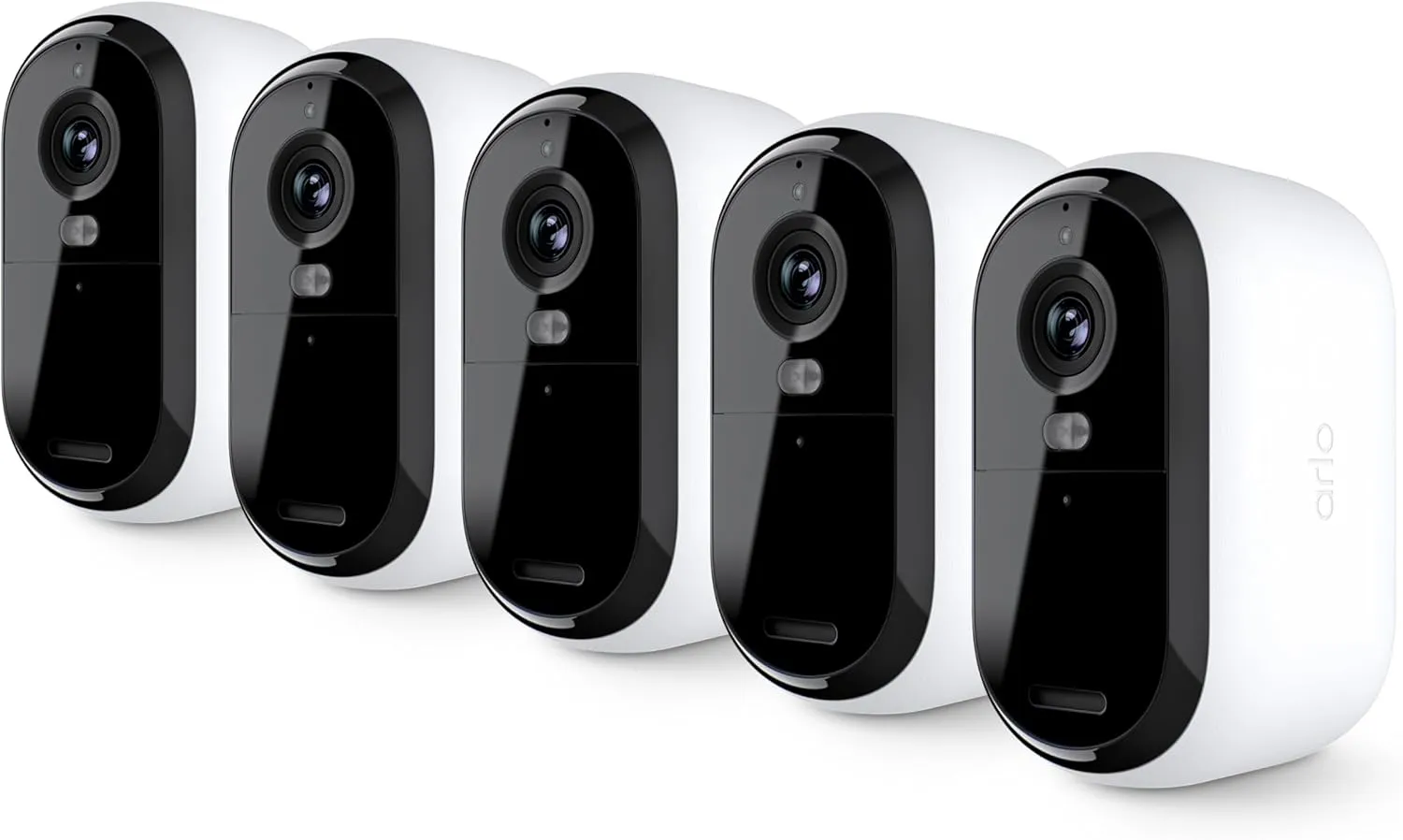 Arlo Essential Security Camera 2K | Outdoor - Indoor | 2nd Gen | Wireless with Spotlight, 2-Way Audio, Color Night Vision, Live Stream, Motion Activation, Real Time Notifications - White, 5 Cameras
