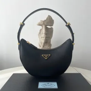 ARQUÉ LEATHER BAG Fast delivery SHOULDER IN Best seller PRADA BLACK 22