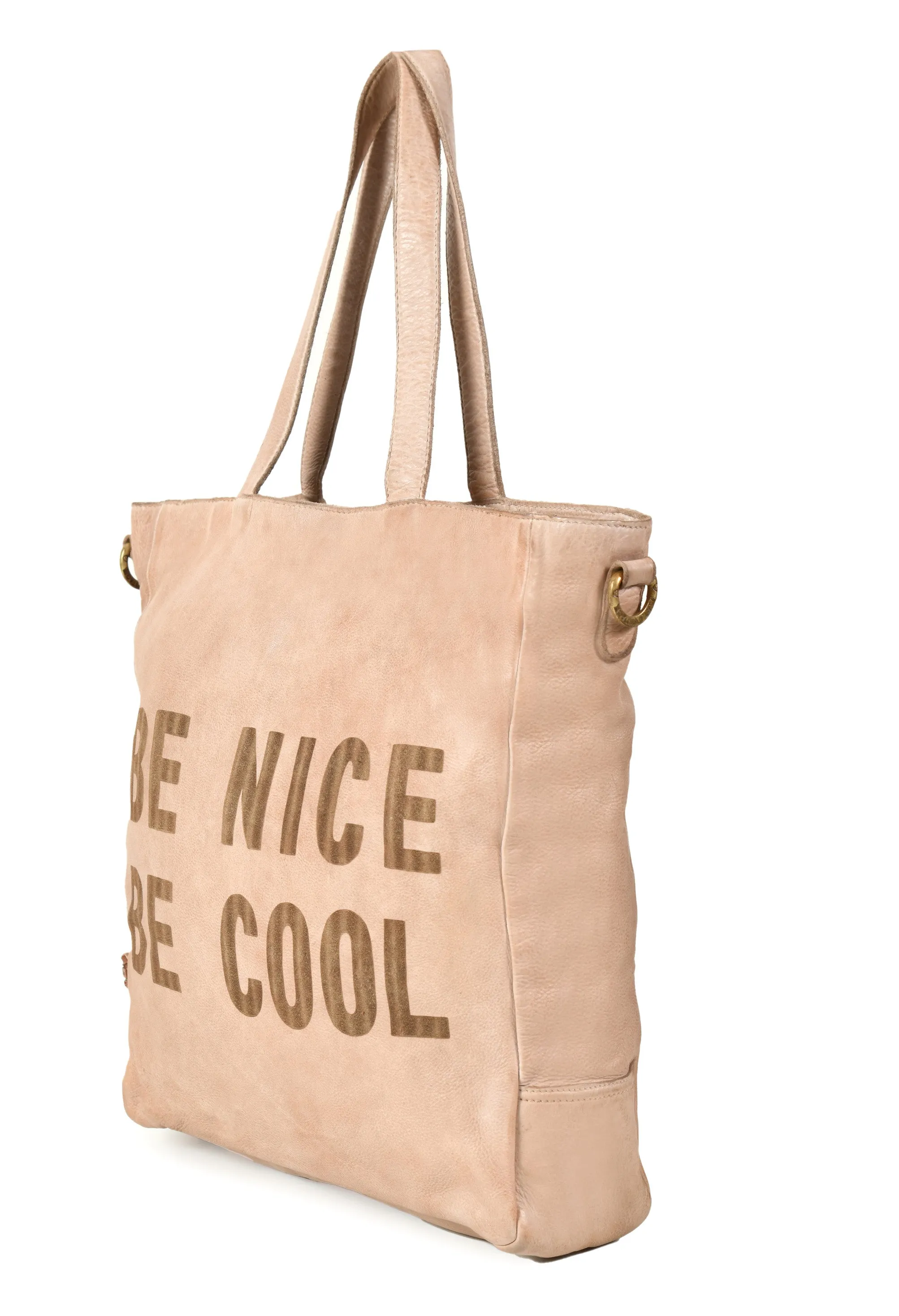 ART N VINTAGE: REAL LEATHER BEIGE WOMEN SHOULDER BAG