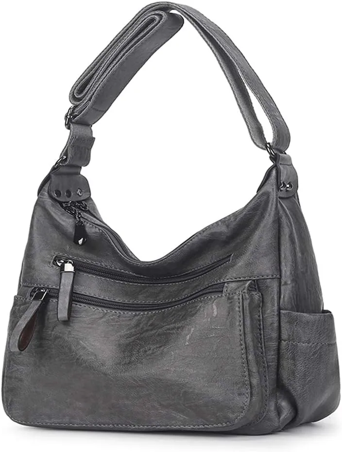 Artwell Fashion Crossbody Bag For Women Shoulder Bag Soft PU Leather Handbags Purses Multi Pocket Hobo Tote Bag