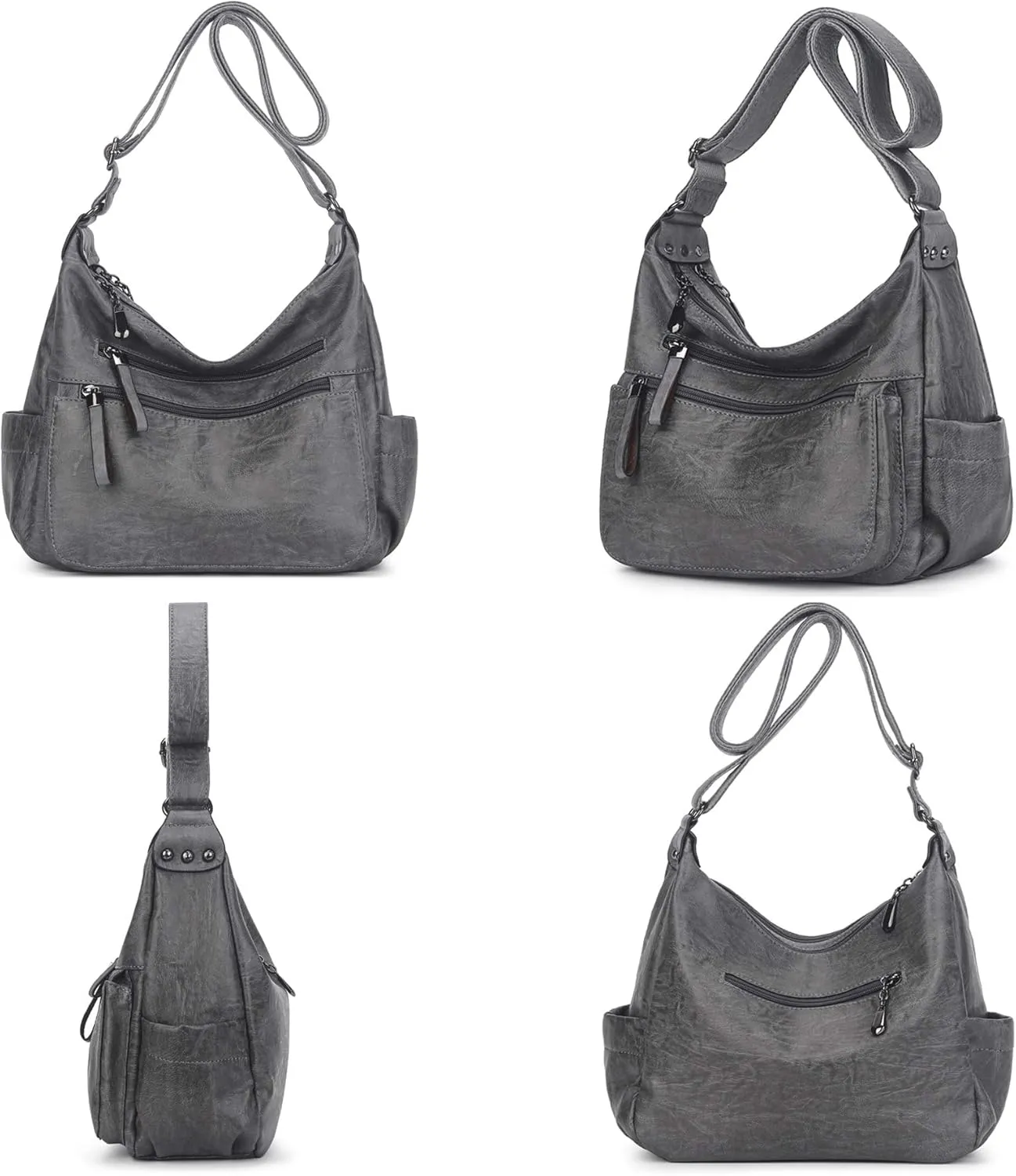 Artwell Fashion Crossbody Bag For Women Shoulder Bag Soft PU Leather Handbags Purses Multi Pocket Hobo Tote Bag